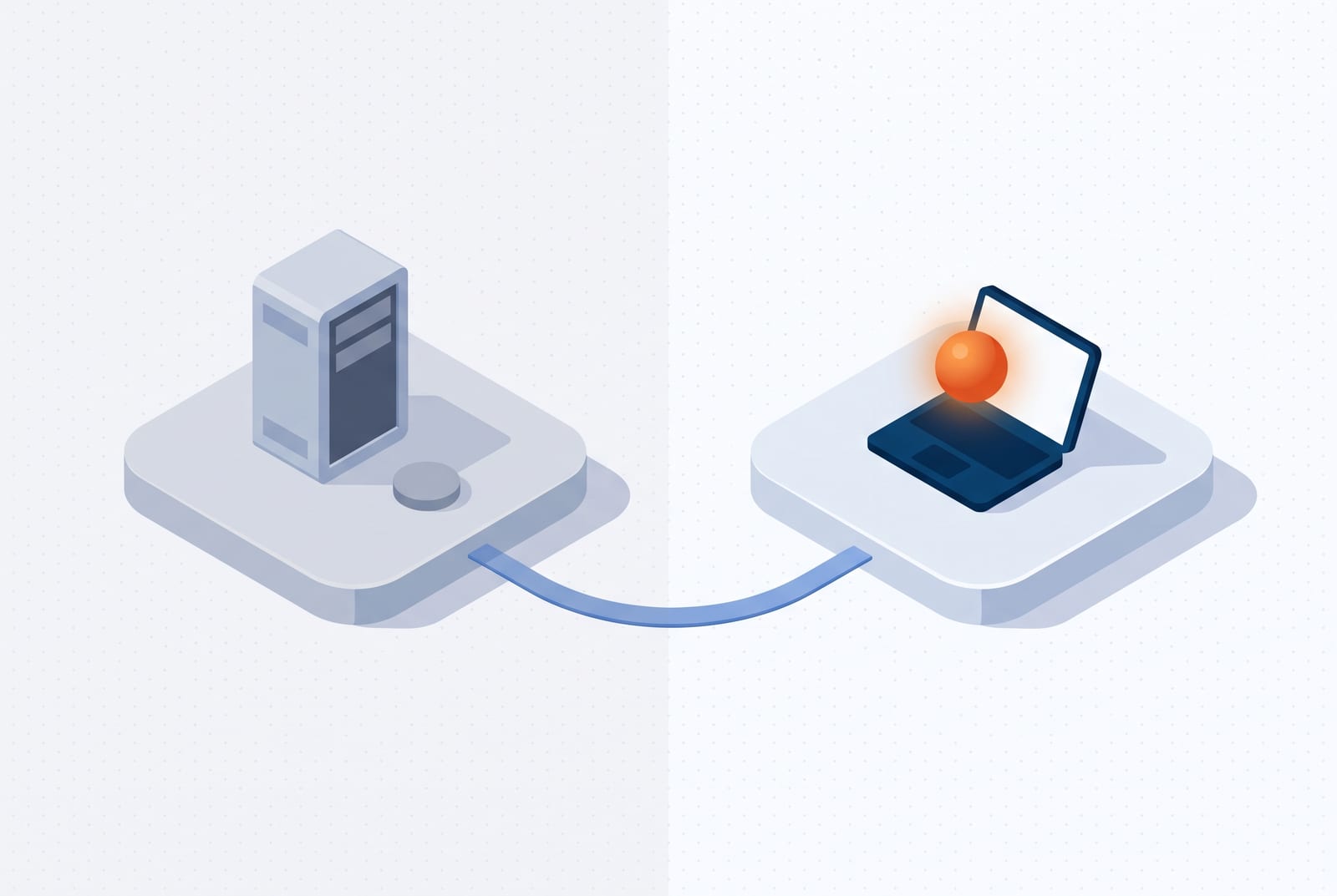 Comparação entre o processamento acontecendo no servidor da empresa e o mesmo processamento acontecendo no computador do visitante