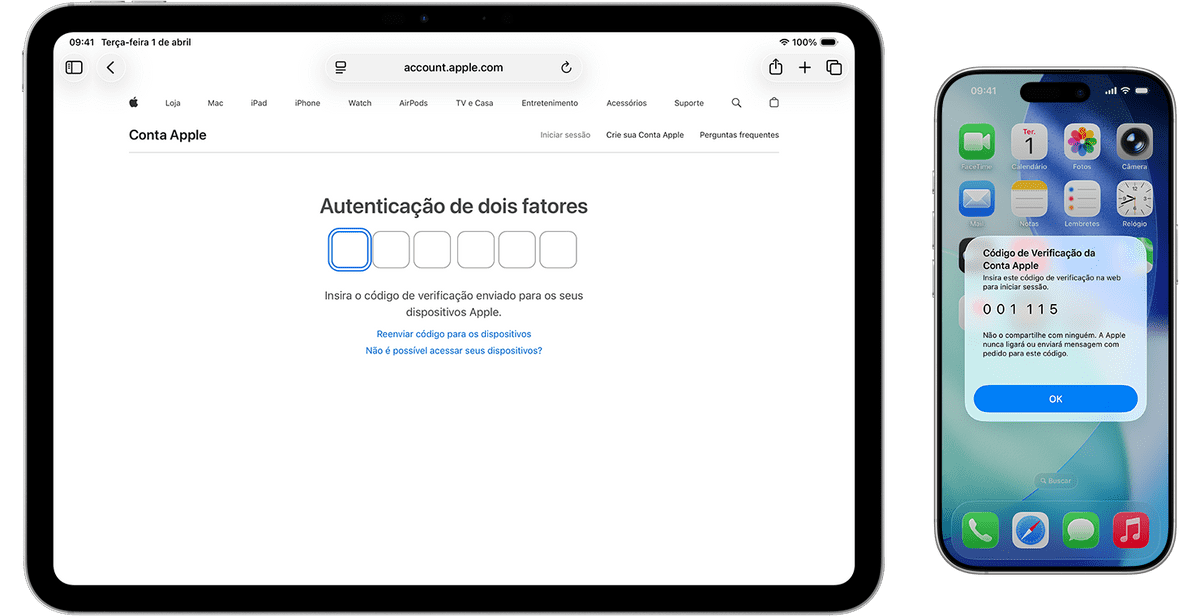 Autenticação de dois fatores da Conta Apple