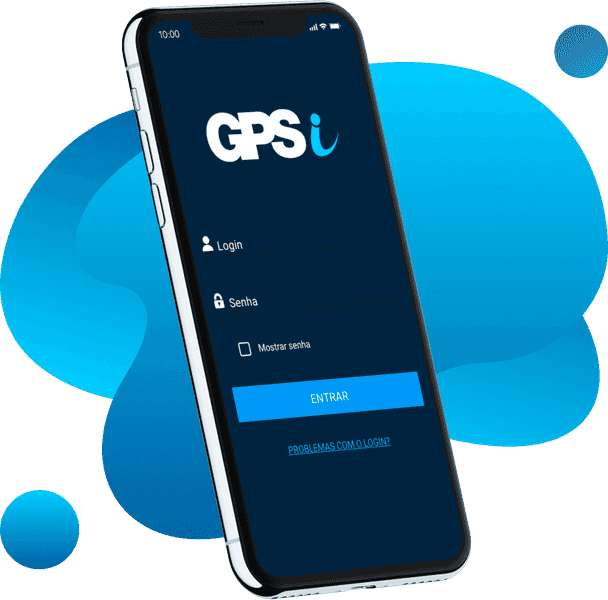 Celular com tela do aplicativo GPSi aberta