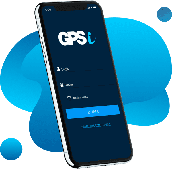 Celular com tela do aplicativo do grupo GPS aberto