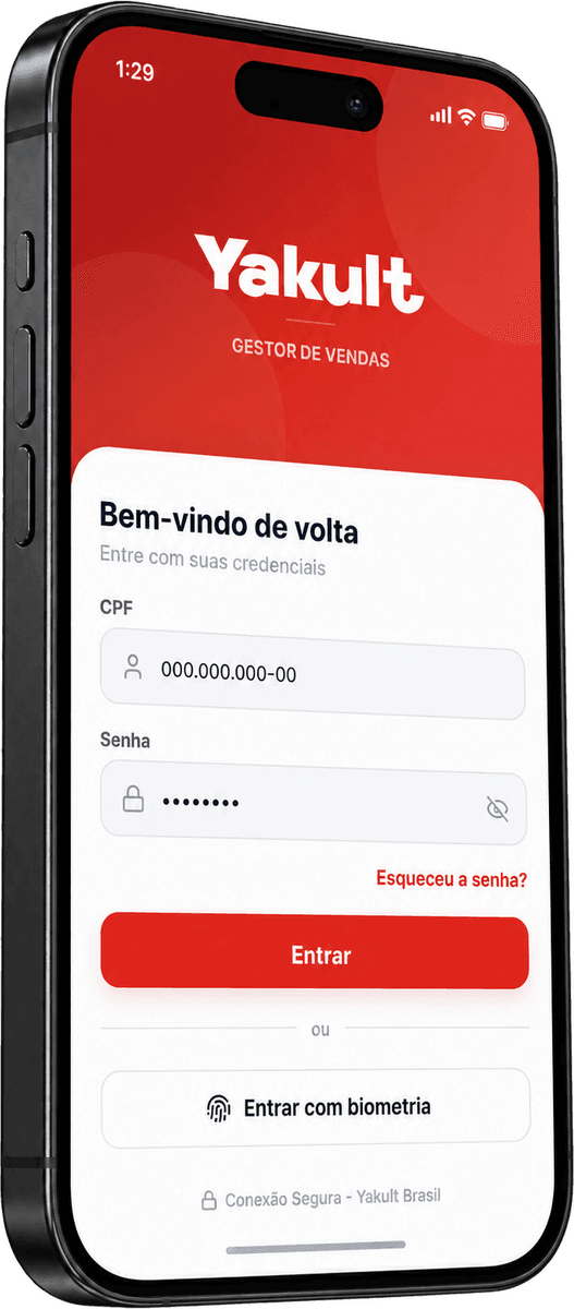 Yakult, tela um acesso simples para começar
