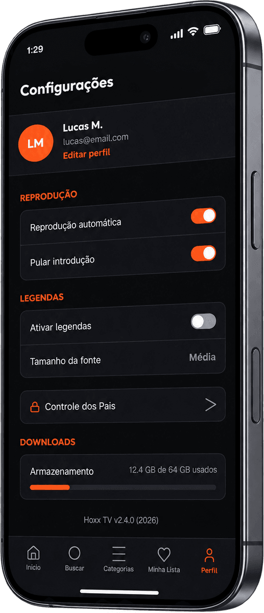 Hoxx TV, tela controle sempre disponível