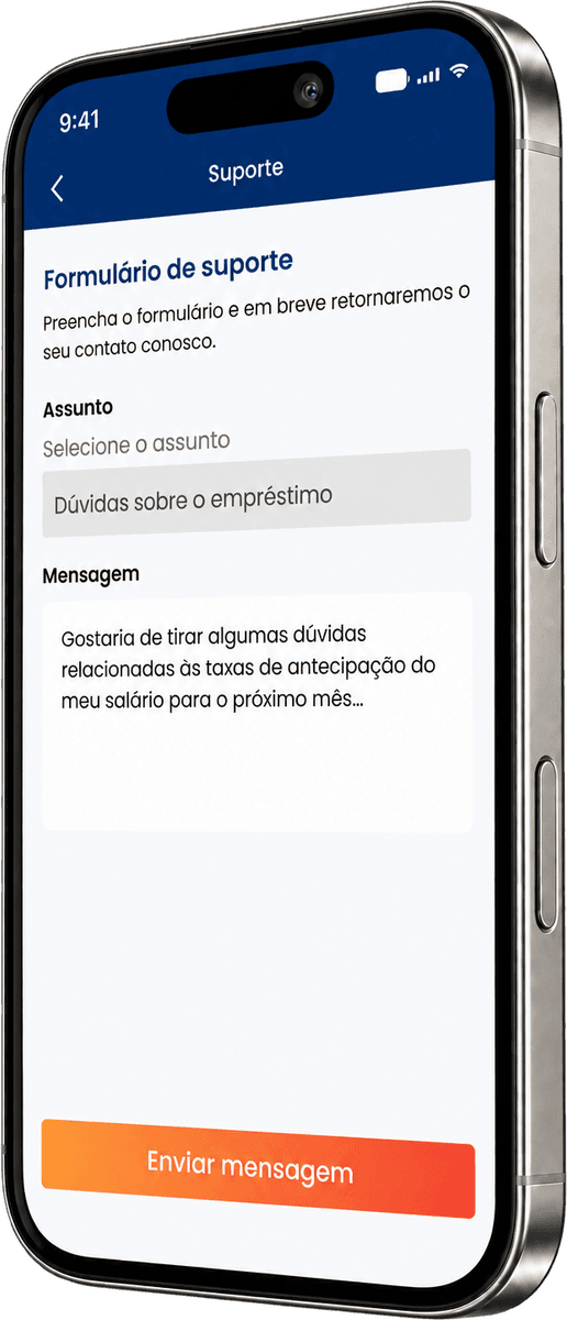 Antecipei, tela ajuda quando for preciso