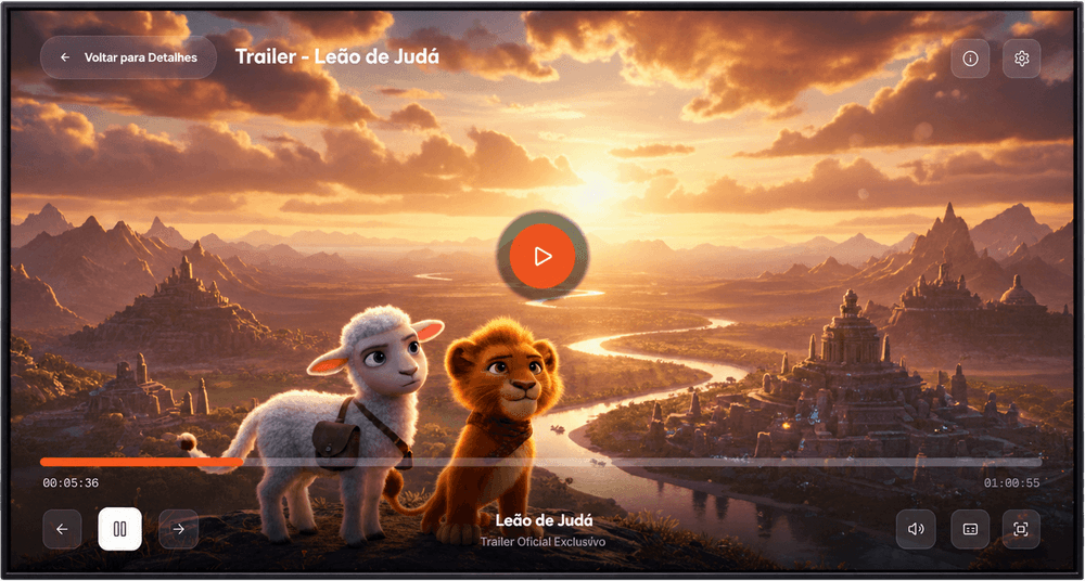 Hoxx TV na TV, tela o conteúdo em primeiro plano