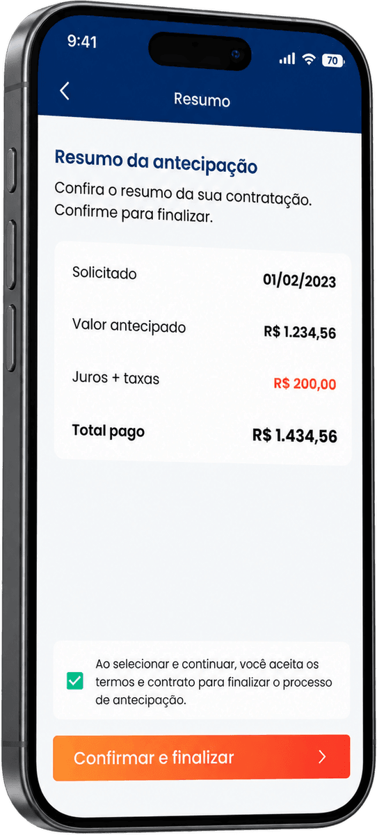 Antecipei, tela o histórico sempre à mão