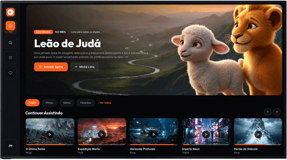 Hoxx TV na TV, tela tudo começa por aqui