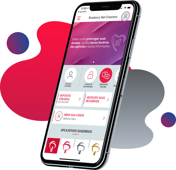 Aplicativo do Bradesco aberto