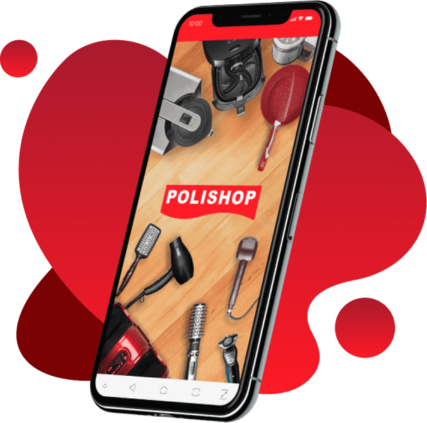 Celular com aplicativo da polishop aberto