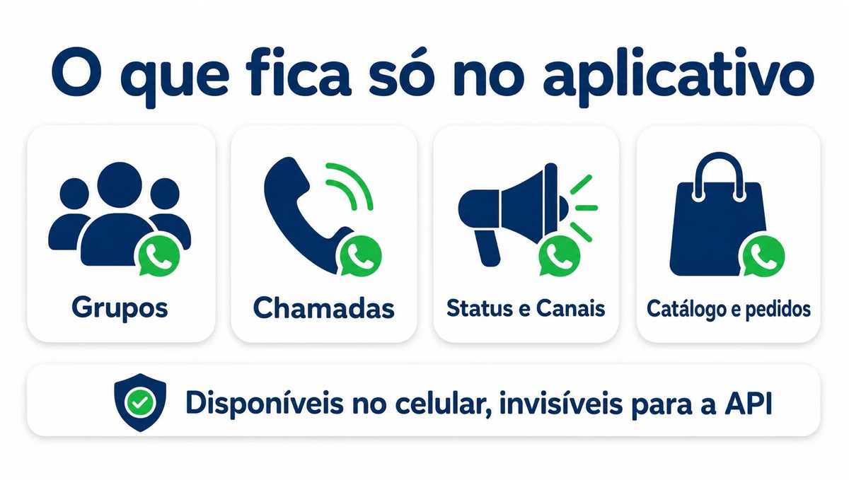 Checklist visual dos recursos do WhatsApp que ficam apenas no aplicativo com a coexistência ativa